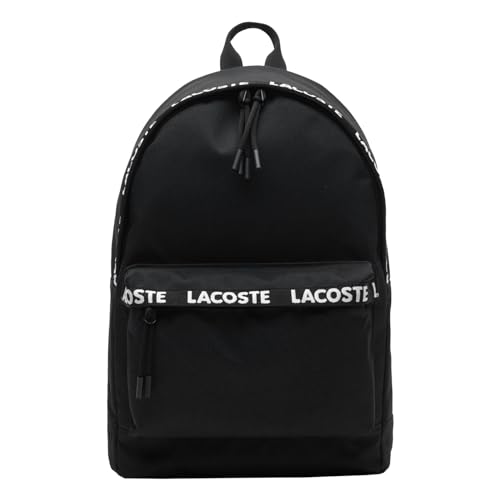 Lacoste Herren Tagesrucksack Backpack Rucksack mit Laptopfach Neocroc, Farbe:Schwarz, Artikel:-N37 tape noir