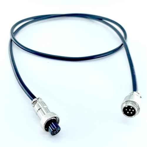 Cable conector aviación GX12 6 pines macho a hembra 1 m