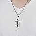 Susook Football Cross Necklace for Boys Bible Verse I CAN DO All Things Stainless Steel Sport Pendant for Men(Silver)