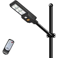 LEDMO Farola Solar LED 300W para Exteriores con Panel Solar, Farola Solar de 300W 6500K con Sensor de Movimiento Crepuscular y de Radar,396 Leds, 22000 mAh, Control Remoto,Impermeable IP65