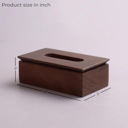 Image of Marble Tissue Box Holder for Countertops, Dining Table, Office, Home | Handicraft Bazaar (Bronze)