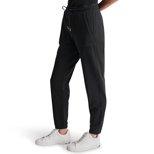 DKNY Women's Smocked Drawcord Waistband Knit Jogger3