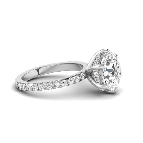 IGI Certified 5.75 Carat Round Lab Grown Diamond (5 Ct, F, VVS2) Hidden Halo 14K Gold Wedding Engagement Ring For Womens4