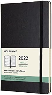 Moleskine Weekly Planner 2022, 12-Month Weekly Diary, Weekly Planner and Notebook, Soft Cover, XL Size 19 x 25 cm, Colour Black, 144 Pages