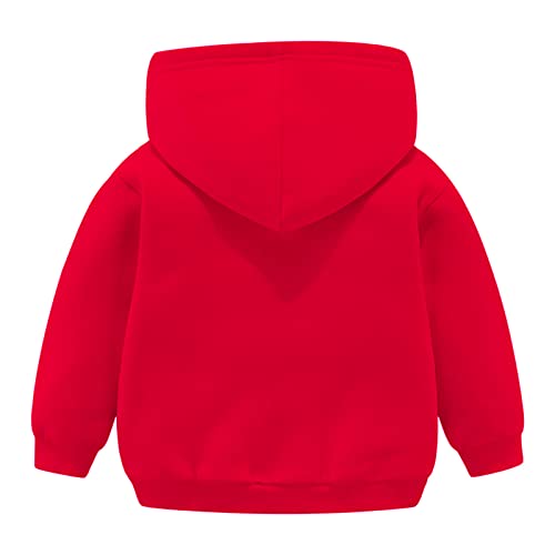 Betadog Boys'Long Sleeve Hooded Sweatshirt Athletic Cosplay Hoodie Toddler to Big Kid Solid Sports Tops (Red, 5-6 Years)2