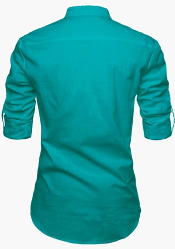 Image of Men's Cotton Blend Short Playful Mix Color Kurta - Pack 2