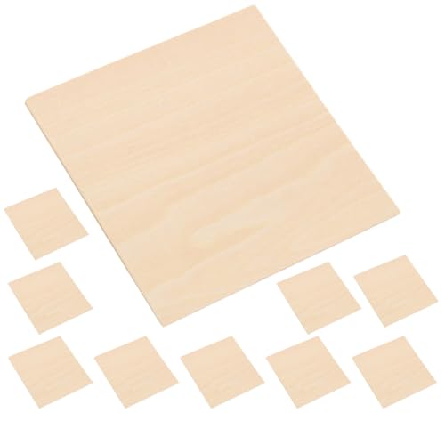 Toyvian 10 Piezas de Placas de Madera Clara sin Tratar 150X150X2 MM para Manualidades Bricolaje Tablones Multiusos para Modelismo Decoración y Pintura DIY