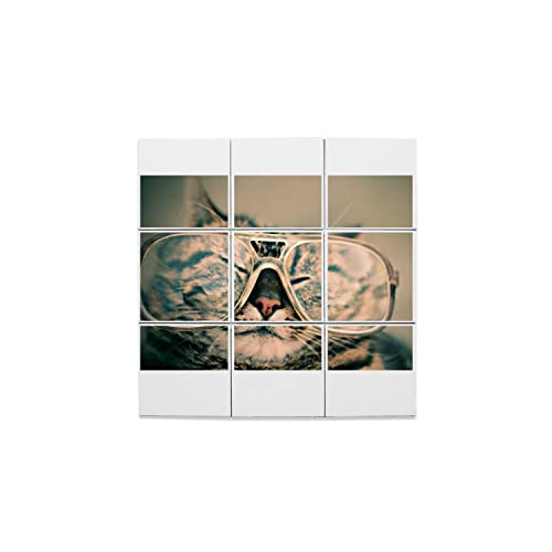 Carreaux céramique décoratifs muraux chat rigolo 10,8x10,8cm faïence