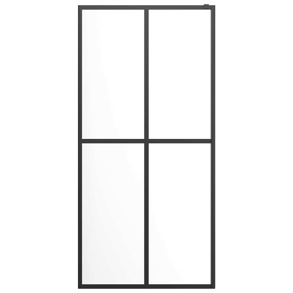 Mampara de ducha Walk-In 100 x 195 cm de vidrio templado negro