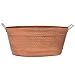 Oakestry C-55C Large Oval Copper Plated Metal Tub Farmhouse Decor Beverage Cooler for Drinks Multipurpose Planter Bucket With Sturdy Handles Durable Design for Indoor Outdoor Patio and Events