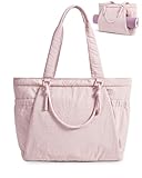 BAGSMART Yoga Tote Bag for Women with Knotted Handle, Lightweight Pilates Bag with Yoga Mat Holder, Gym Bag for Work Travel