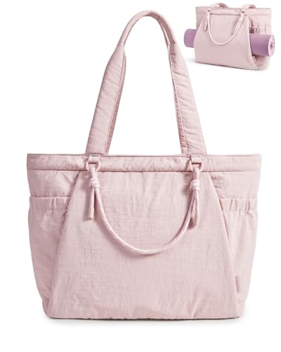BAGSMART Yoga Tote Bag for Women with Mat Holder