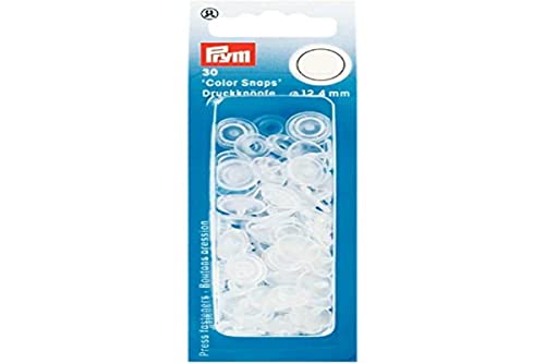 Prym Transparent Bright Round Non-Sew Colorsnaps 12.4Mm Snap Fasteners (30Pc), 12 X 7 X 2 Cm #TOP6