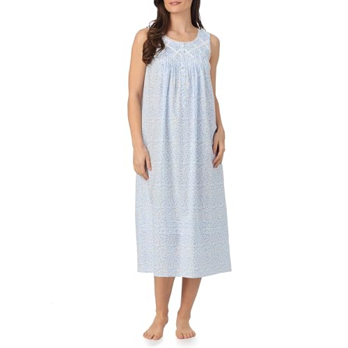 Image of Eileen West Sleepwear & Loungewear for Women - Poetic Woven Lawn Collection - 100% Cotton Lightweight Sleeveless Nightgown