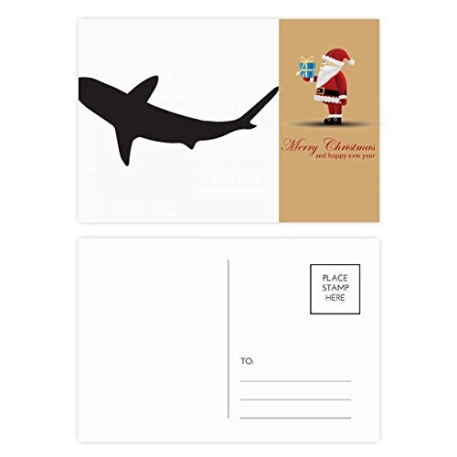 Cartes postales silhouette ocean shark pour passionnes de mer et Noel