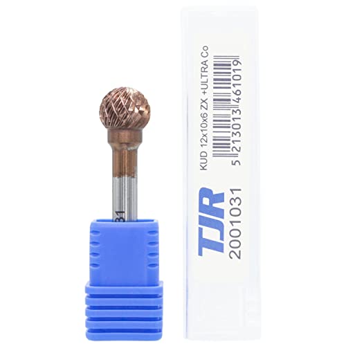 Carbide Burr with coating ULTRA Co, 12mm (metric) diameter with 6mm metric shank, KUD 1210.06 cut ZX (special with chip breaker) TJR