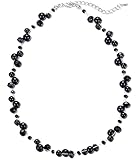 Short Beaded Turquoise Necklace For Women - Fashion Jewelry with Pearl and Crystal Bead, Birthday Gifts For Women (27-Black)