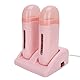 Wax Warmer, Wachserhitzer zum Aufrollen mit Doppelkartuschen, Wachserhitzer zur Haarentfernung - Rosa