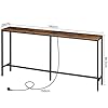 MAHANCRIS Tavolino Console da Ingresso, Tavolino da Divano Lungo 180 cm, Tavolino in Stile Industriale con Prese USB, per Ingresso, Corridoio, Entrata, Soggiorno, Marrone Vintage e Nero ACTHR18UE01 #2