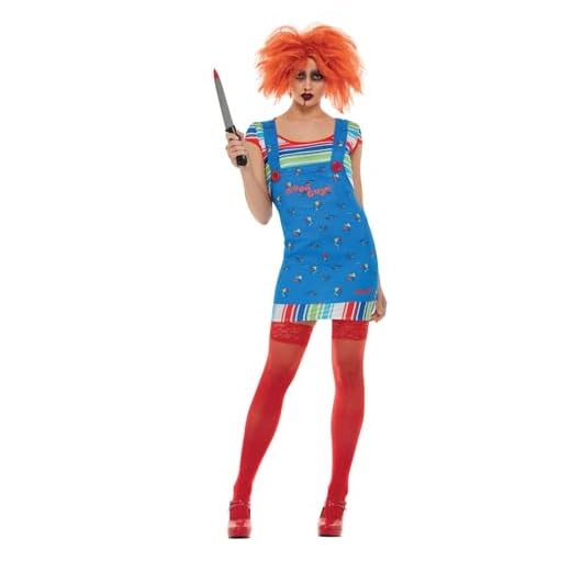 Smiffys Disfraz de Chucky, Azul, con camiseta y peto corto