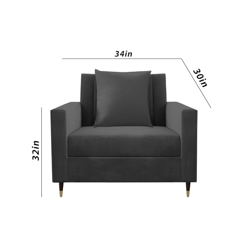 Image of Casaliving Garcia 3+2+1 Seater Sofa Set for Living Room (Black Colour) Premium Fabric Sofa