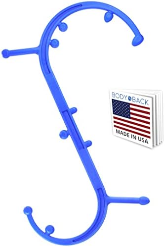 Body Back Buddy Classic - Trigger Point Massage Tool, Neck and Back Massager Handheld, Manual Self Massager, Massage Cane, Muscle Knot Remover with Instructions (Blue Marbled)