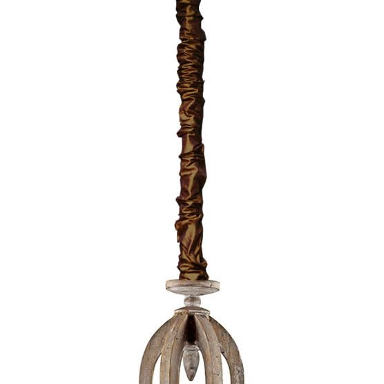 Image of Espresso Brown Designer Cords Shantung Dupioni Silk Chandelier Chain Cover 6 ft Long