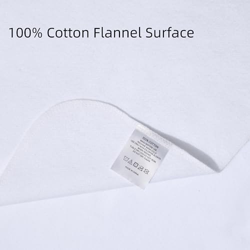 Image of Waterproof Crib Pad, 27 inch x 50 inch, Reusable Incontinence Flannel Crib Protector for Baby, Toddler, Elders and Pets - White