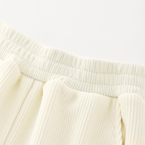 Girls Ribbed Baggy Sweatpants Teen Lightweight Wide Leg Pants Elastic Waist Loose Fall Winter Warm Athletic Trousers3