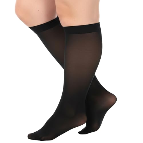 Sorcristy 2 Pairs Plus Size Knee High Socks for Women