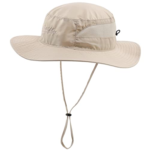 Connectyle Womens Outdoor Uv Protection Mesh Boonie Fishing Hat Summer Wide Brim Foldable Beach Sun Hat Khaki #TOP8