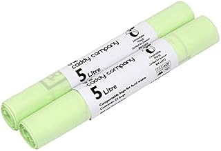 The Caddy Company Compostable Bin Liners Green 5 Litre, 50 Bags