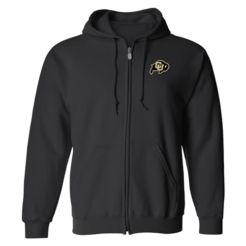 UGP Campus Apparel NCAA Primary Logo, Team Color Full Zip Jumper Hoodie, College, University, Black, XXL
