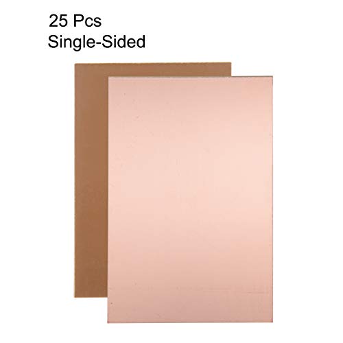 Uxcell Single-Sided Copper Clad Laminate Pcb Circuit Board, Fr4 150X100Mm 5.91X3.94 Inch, 1.5Mm Thickness Diy Prototyping Pcb Board, Name Board, 25Pcs #TOP1