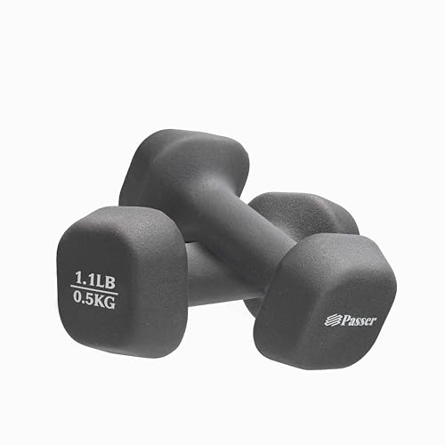 Passer Neoprene Dumbbells Pair Hand Weights for Women Men Small Dumbbells Set of 2 Arm Weights for Ladies and Kids - Yoga, Pilates, Gym, Home - Strength Training, Workout, Fitness Training