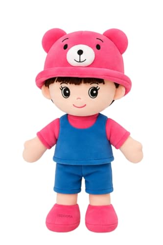 Image of Addie boy Soft Toy for Girls Boys Kids, Hot Pink&Dark Blue, Doll Plush Stuffed Baby Teddy Gift Birthday, 40 cm