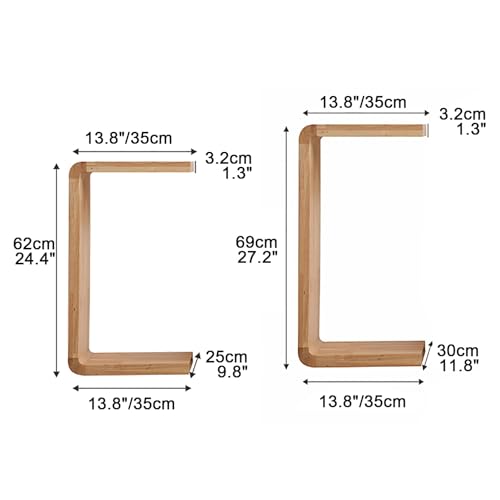 Mesa auxiliar en C de madera estrecha y extraíble para sofá y cama 2