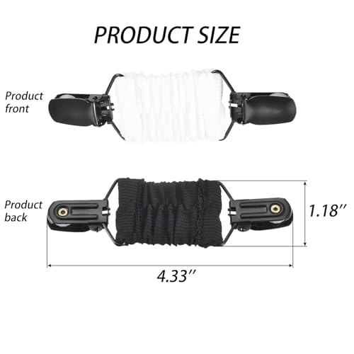 Image of 2-Pack Dress Cinch Clips, Adjustable Elastic Shawl Clips for Women, Black & White, Secure and Scratch-Free for Dresses, Shawls, Scarves
