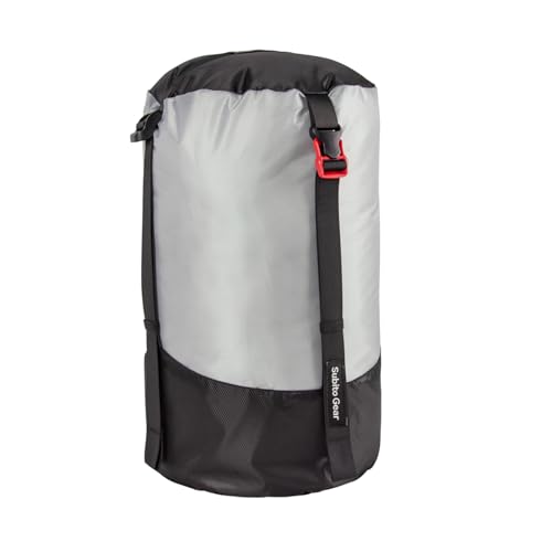 70D Nylon Compression Stuff Sack for Sleeping Bag, Ultralight Stuff Bag Organizer 1L/5L/7L/17L/25L for Traveling Camping Hiking Backpacking (Gray (18-25L))