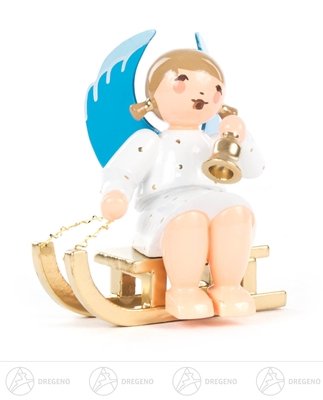 Ange de Noël en bois sur chariot pour décoration de table festive et chaleureuse