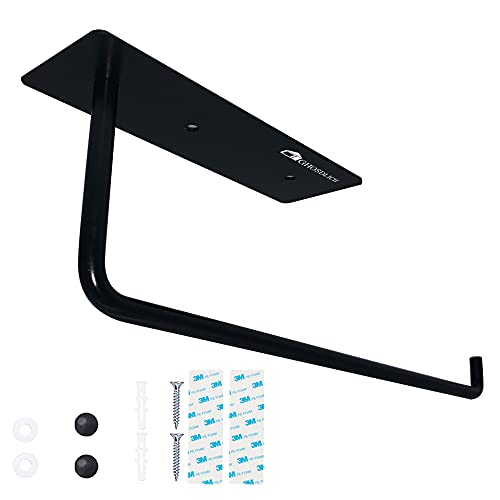 Adhesive Paper Towel Holder Wall Mount, Ghosdlich Cabinet Undermount Paper Towel Holder Paper Towel Rack for Kitchen, Smooth Painted Black SUS304 Stainless Steel Paper Holder