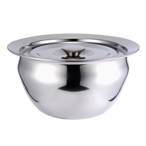 VERDANVERSE ステンレススチール製密閉蓋付きミキシングボウル 大容量厚手深型 調理 ベーキング用 食品保存対応 キッチン多用途