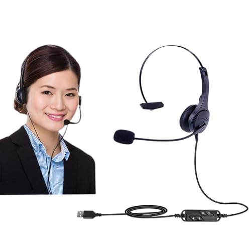 Casque USB avec microphone et coussinets antibruit pour ordinateur