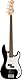 Squier by Fender Sonic Precision Electric Bass Guitar, Laurel Fingerboard, White Pickguard, Black