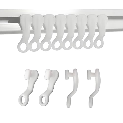 louuuou 150PCS Pack of Curtain Hooks Plastic White, Curtain Glider Hooks, For Smooth Sliding, Universal Rail Gliders For Home, Track Gliders for Ceiling Drape Tracks