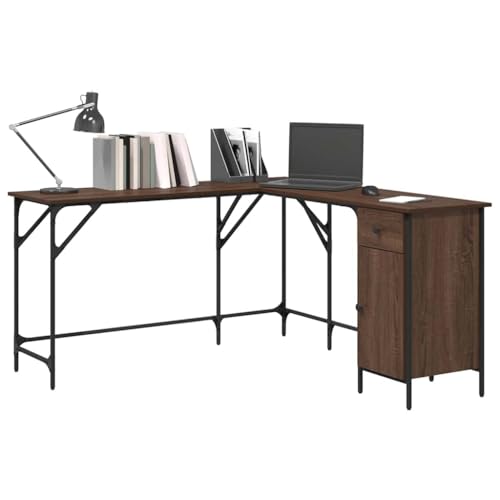 Bureau d'angle 141x141 cm anti-vibration avec rangement pour petits espaces - 5