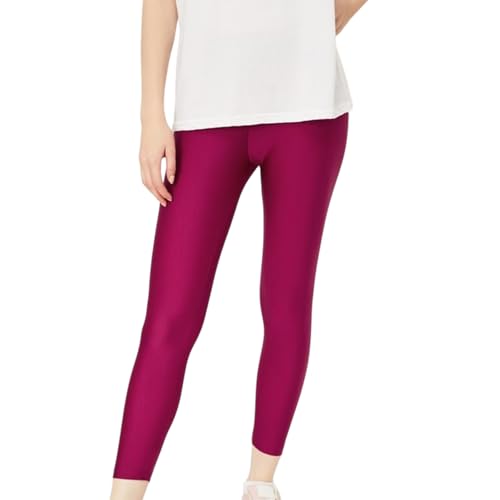 Image of Women's Nylon Shimmer Leggings | Ankle Length | Slim Fit | Stretchable Spandex Leggings | Shiny Finish | Casual Wear & Special Occasion