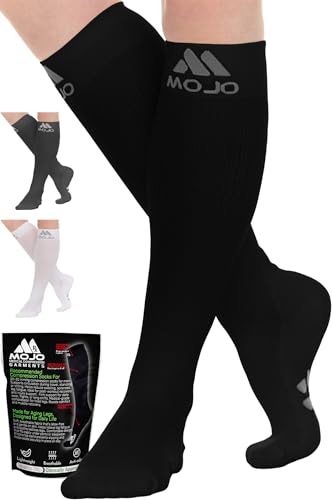 Knee High Compression Socks for Men, 20-30 mmHg Support for Varicose Veins, Swelling, and Standing All Day, Black,5X-Large