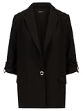 Schlitz in der hinteren Mitte APART Legerer Blazer, leicht Oversized 1- Knopf mit tiefem Revers, schwarz, 42