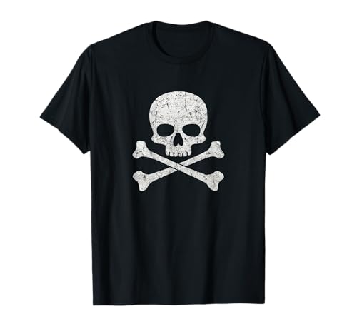 Skull Crossbones Halloween Skeleton Jolly Roger Boys Girls T-Shirt